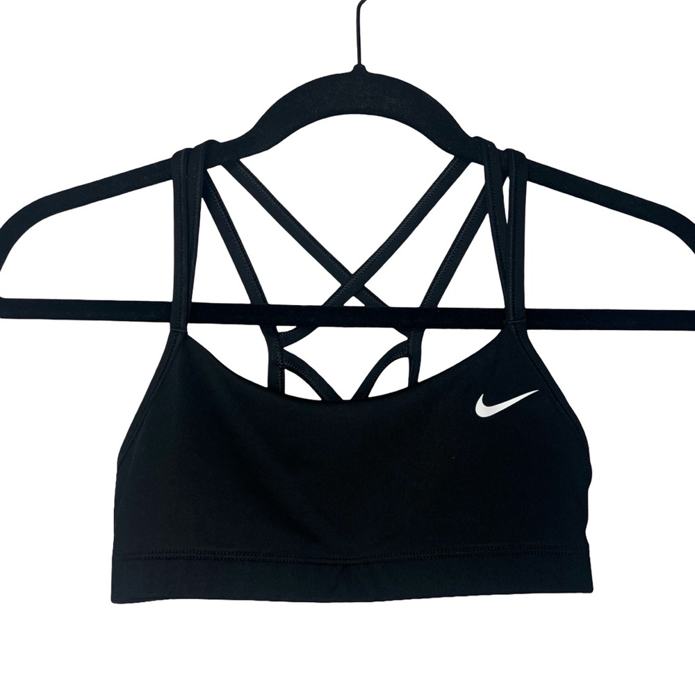 Nike Black Strappy Sports Bra Athletic Comfort